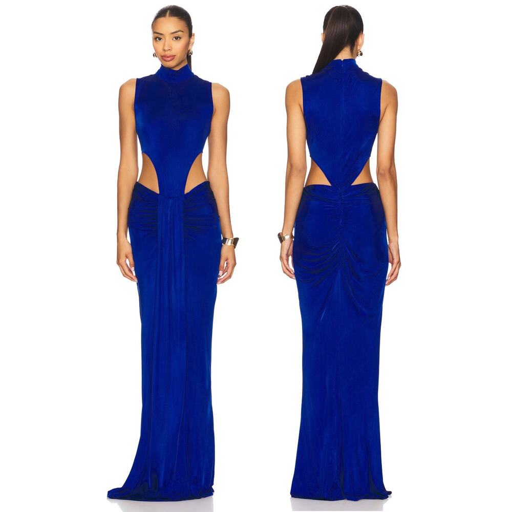 NBD The Mohini Jersey Gown Ruched Formal Evening Statement Party Gala Prom L